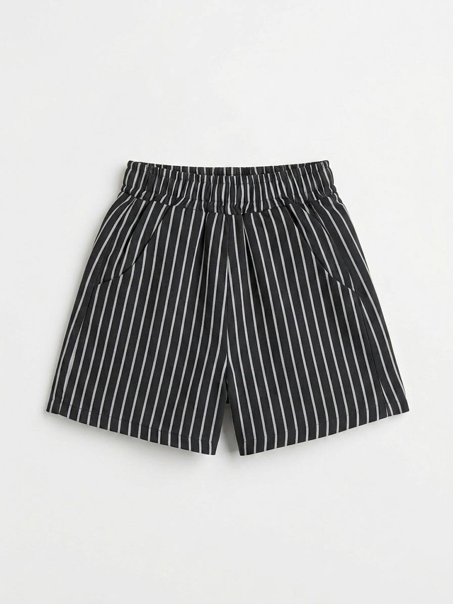 Striped Balloon Shorts - Yellow/Pink/Blue/Black - 2-7Y