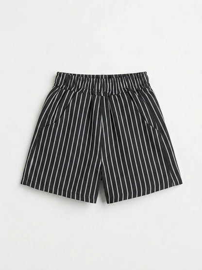 Striped Shorts - Yellow/Pink/Blue/Black - 2-7Y