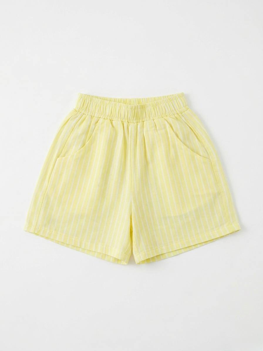 Striped Balloon Shorts - Yellow/Pink/Blue/Black - 2-7Y