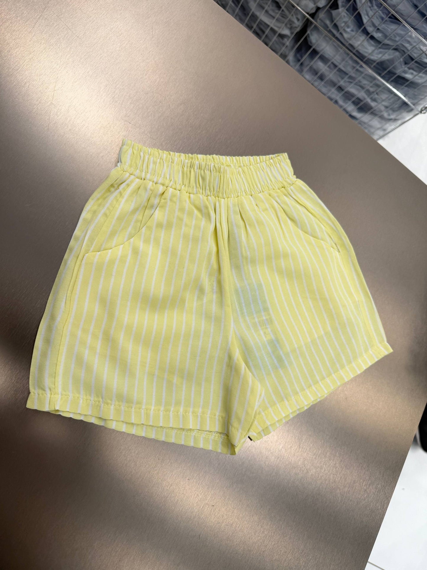 Striped Balloon Shorts - Yellow/Pink/Blue/Black - 2-7Y