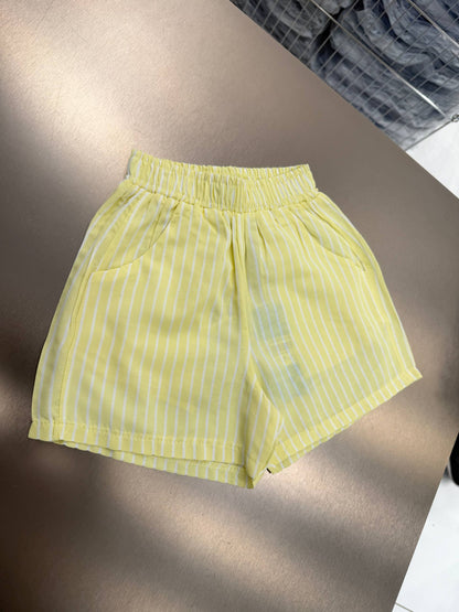 Striped Shorts - Yellow/Pink/Blue/Black - 2-7Y