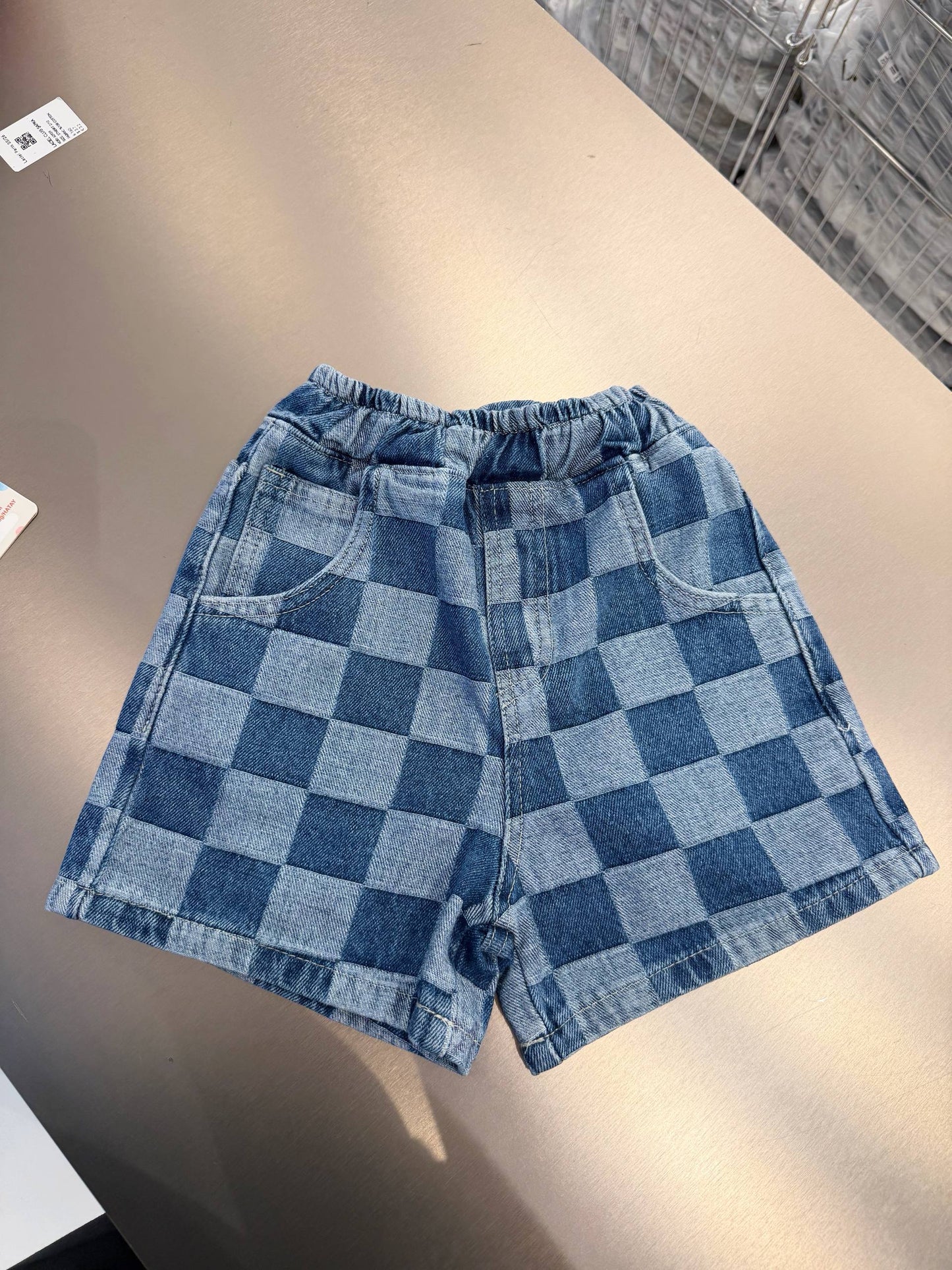 Checkered DENIM Shorts - 2-7Y