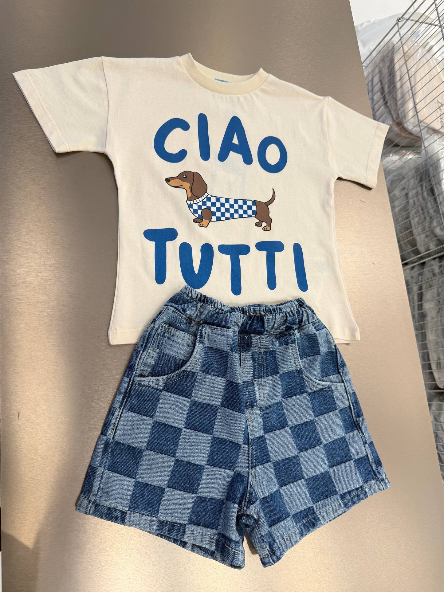 Checkered DENIM Shorts - 2-7Y