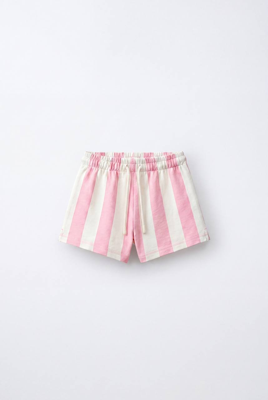 Pink Striped Shorts - 2-8Y