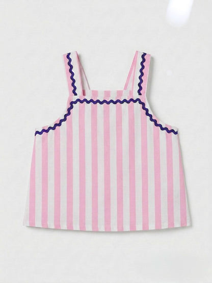 Pink Striped Pants & Tshirt Set - 2-7Y