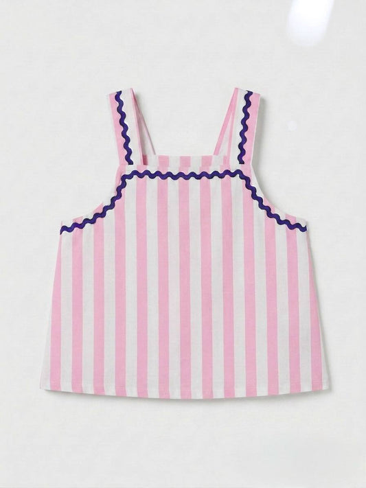 Pink Striped Pants & Tshirt Set - 2-7Y