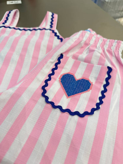 Pink Striped Pants & Tshirt Set - 2-7Y