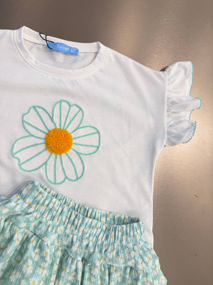 Floral Skirt & Tshirt Set - 2-7Y