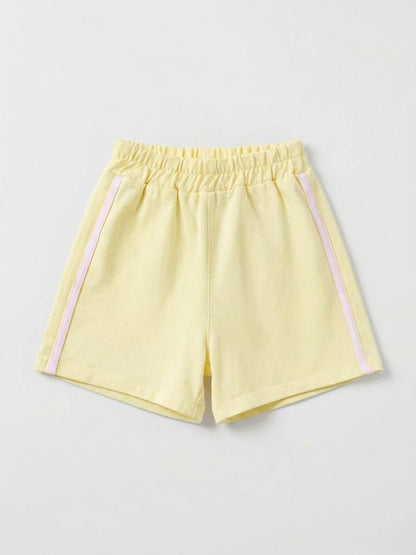 100% Colorful Cotton Shorts with Side Stripes - 2-7Y