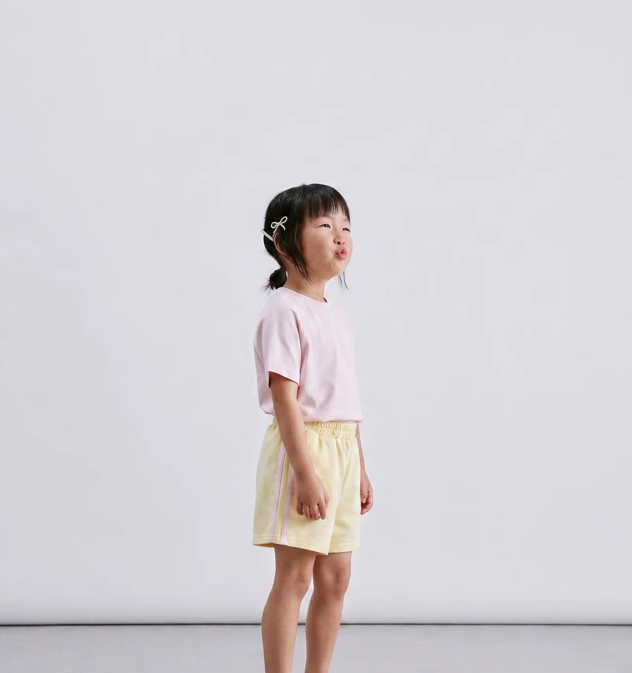 100% Colorful Cotton Shorts with Side Stripes - 2-7Y