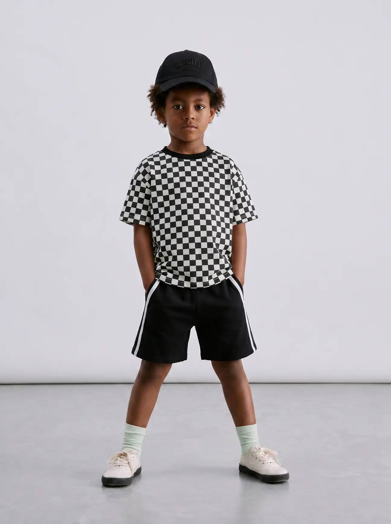 100% Colorful Cotton Shorts with Side Stripes - 2-7Y
