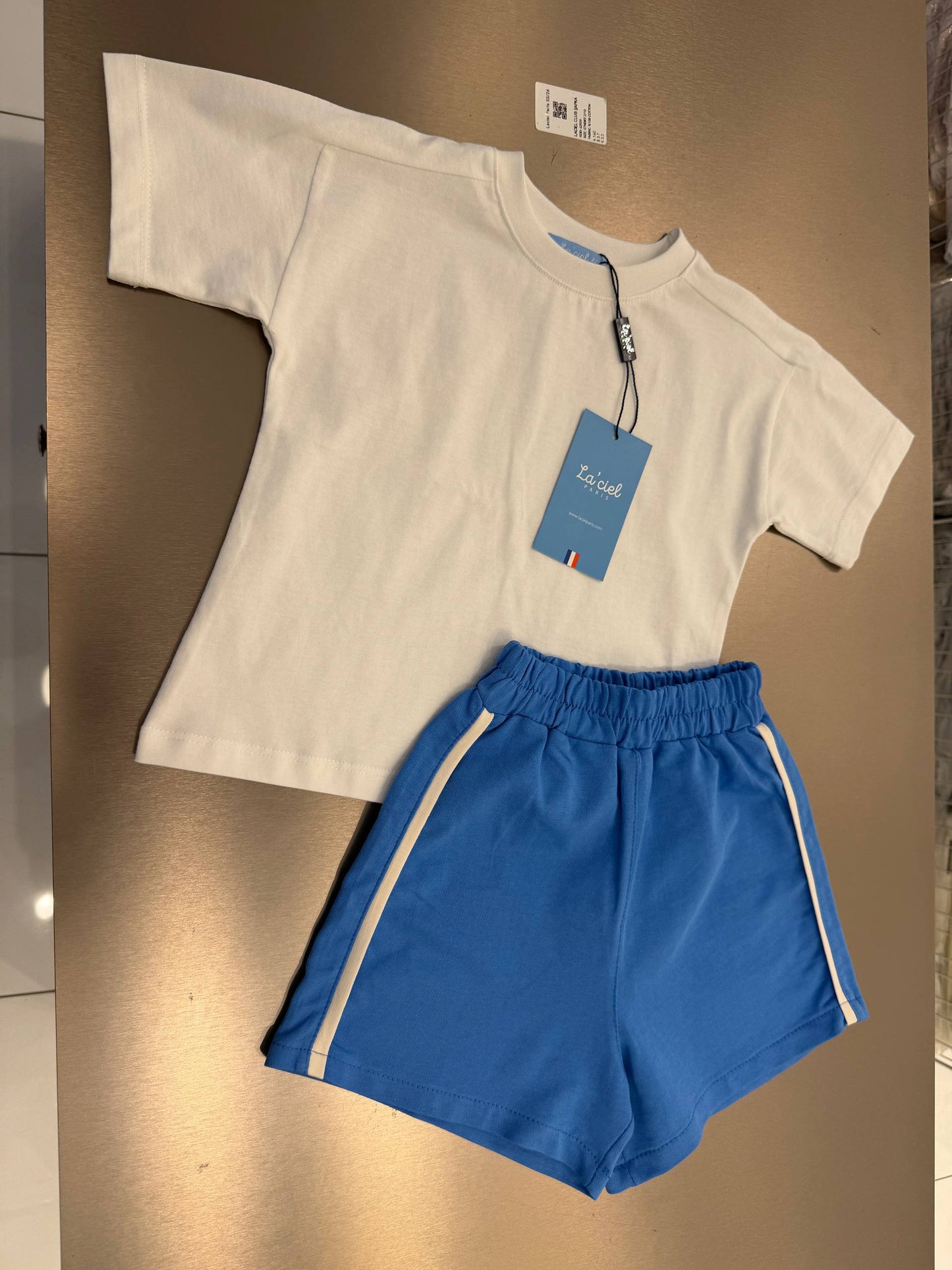 100% Colorful Cotton Shorts with Side Stripes - 2-7Y