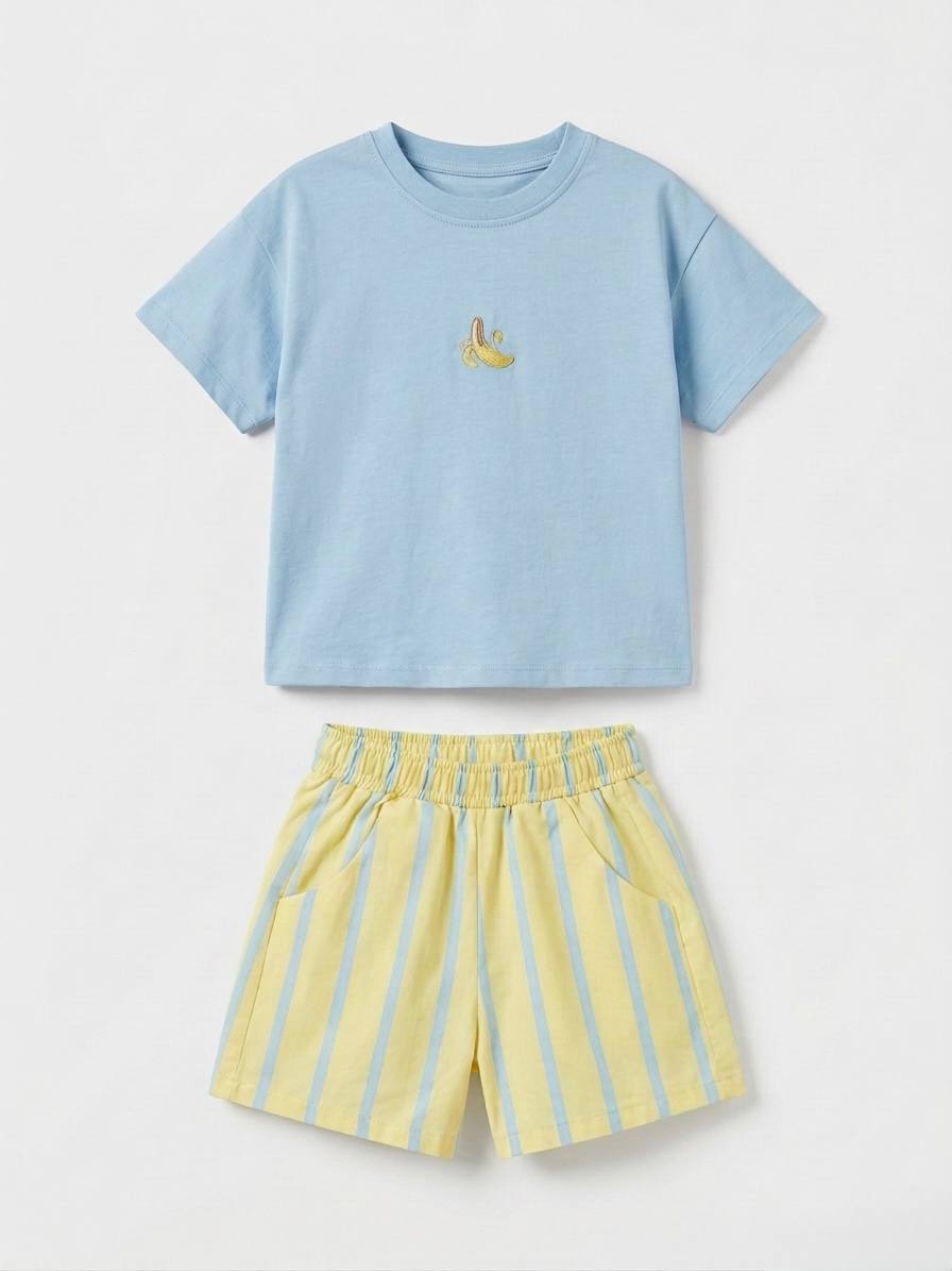 BANANA Striped Shorts & Tshirt Set - 2-7Y