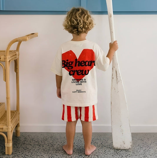 BIG HEART CREW Shorts & Tshirt Set - 2-10Y