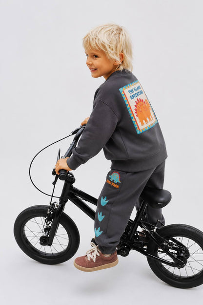 Island Adventure Pants & Sweater Set - Dark GREY - 2-8Y