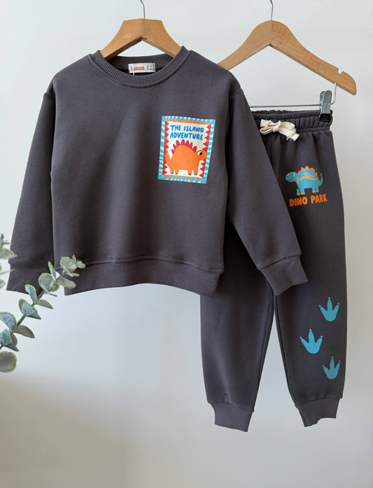 Island Adventure Pants & Sweater Set - Dark GREY - 2-8Y