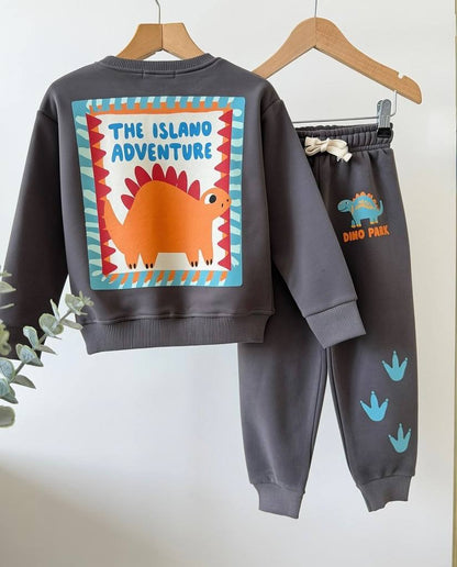 Island Adventure Pants & Sweater Set - Dark GREY - 2-8Y