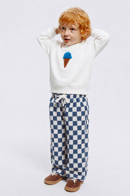 Ice Cream Checkered Pants & Sweater Set - 2-8Y
