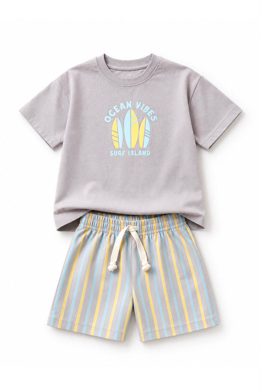 Ocean Vibes Shorts & Tshirt Set - 2-8Y