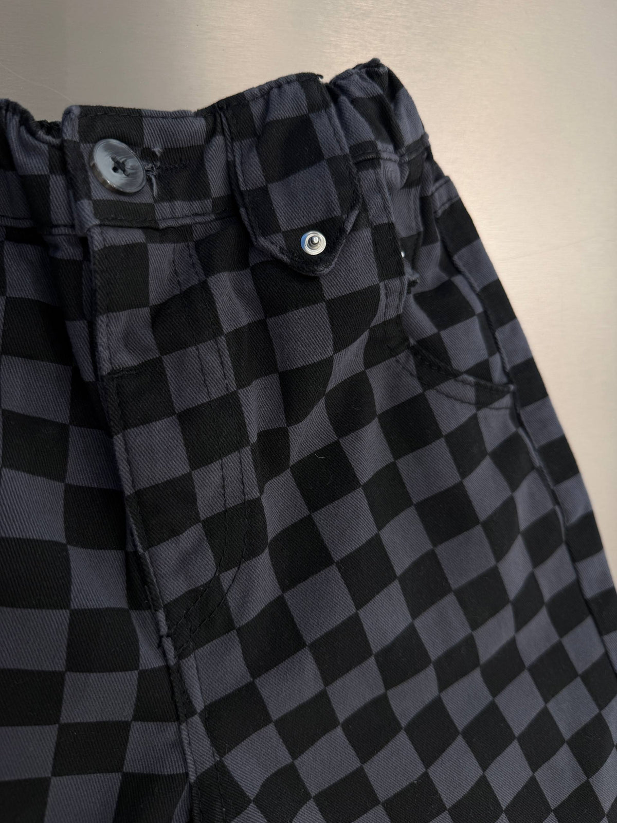 DENIM Balloon Pants - Checkered Black - 2-7Y