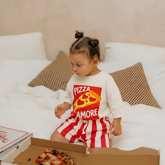 Pizza & More Shorts & Tshirt Set - 2-8Y