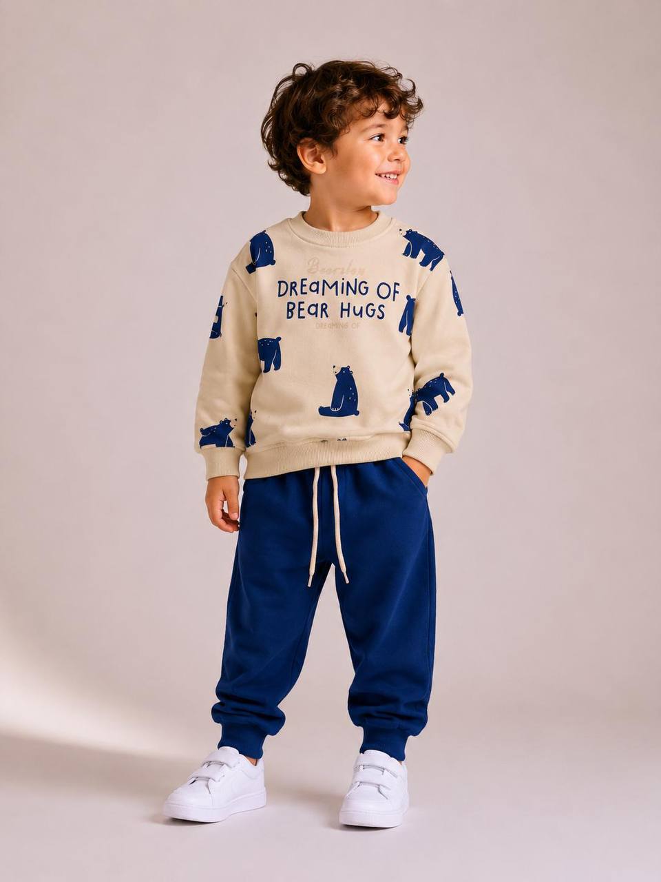 Bear Hugs Pants & Sweater Set - Navy/Grey - 3-10Y