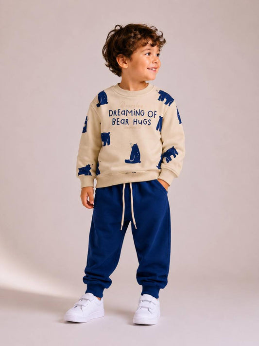 Bear Hugs Pants & Sweater Set - Navy/Grey - 3-10Y