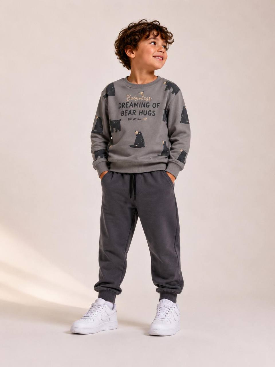 Bear Hugs Pants & Sweater Set - Navy/Grey - 3-10Y