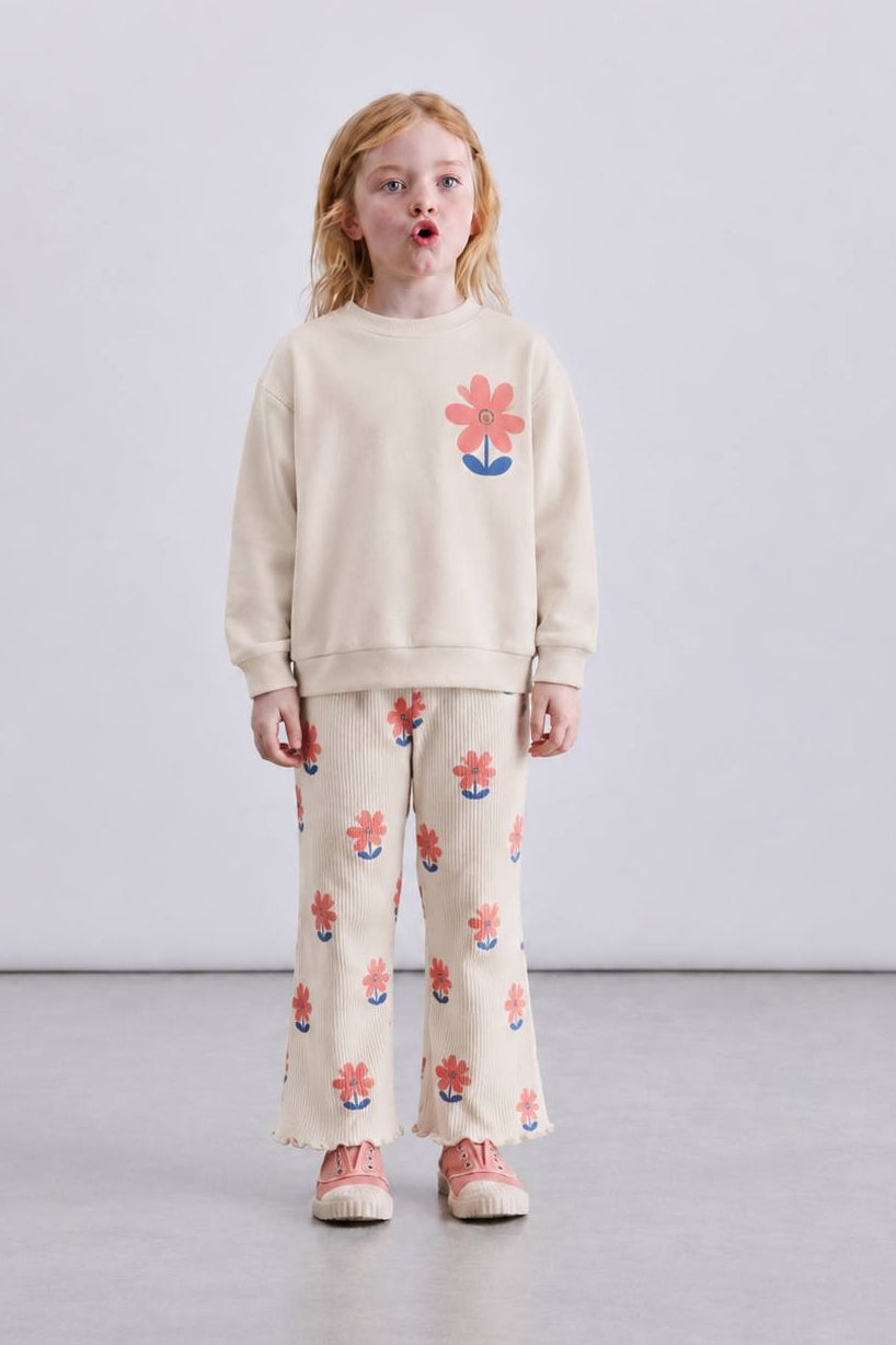 Floral Legging and Sweater Set - Beige - 2-8Y