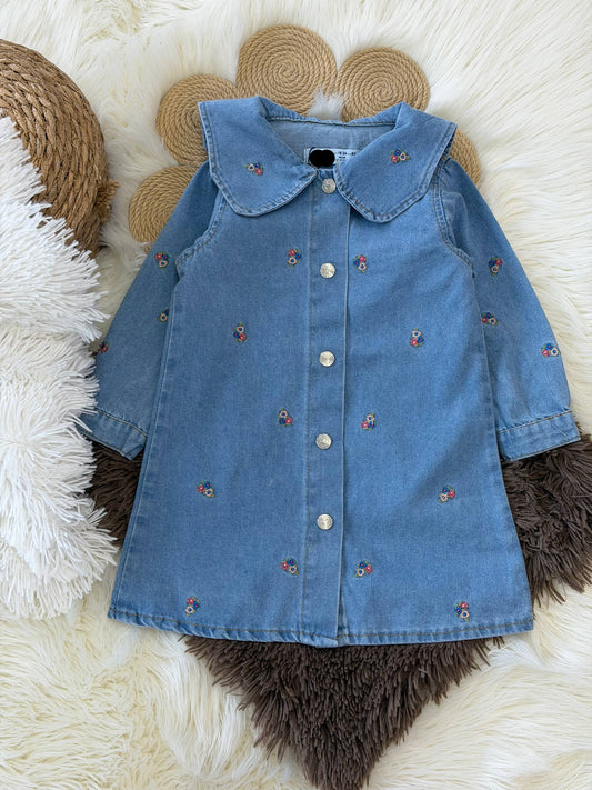 Floral DENIM Dress - 18M-6Y