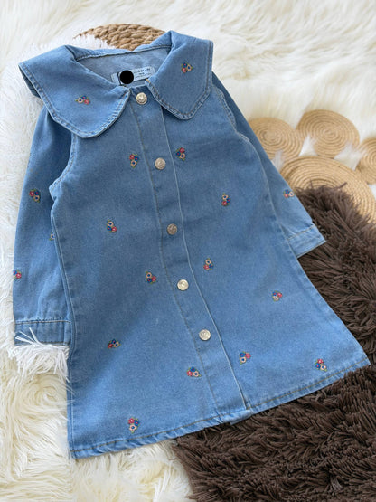 Floral DENIM Dress - 18M-6Y