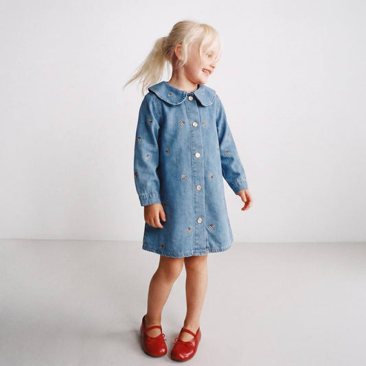 Floral DENIM Dress - 18M-6Y