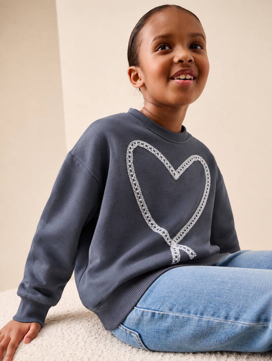 Black Heart Sweater - 5-14Y