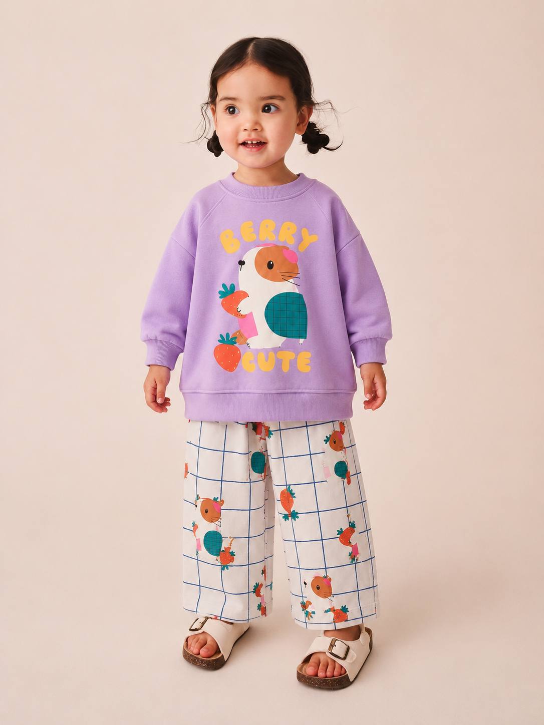 Berry Cute Purple Sweater & Pants Set - 2-8Y