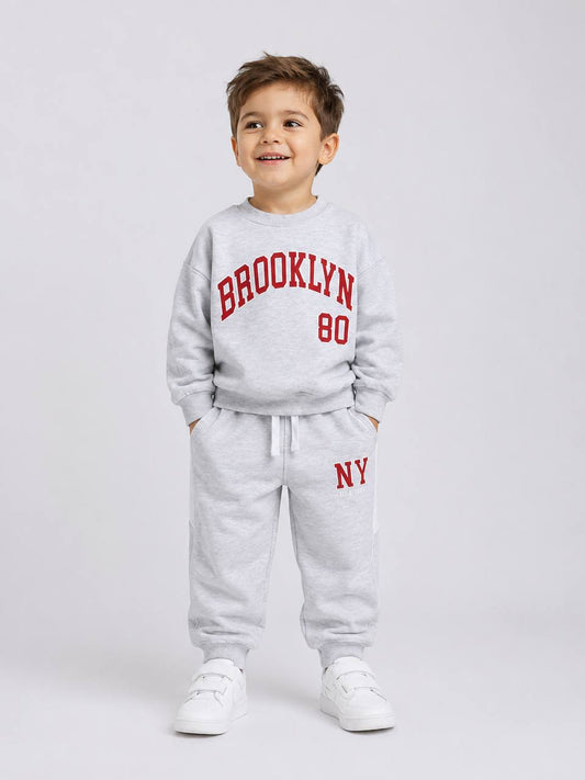 BROOKLYN Fleeced Pants & Sweater Set - 2-7Y