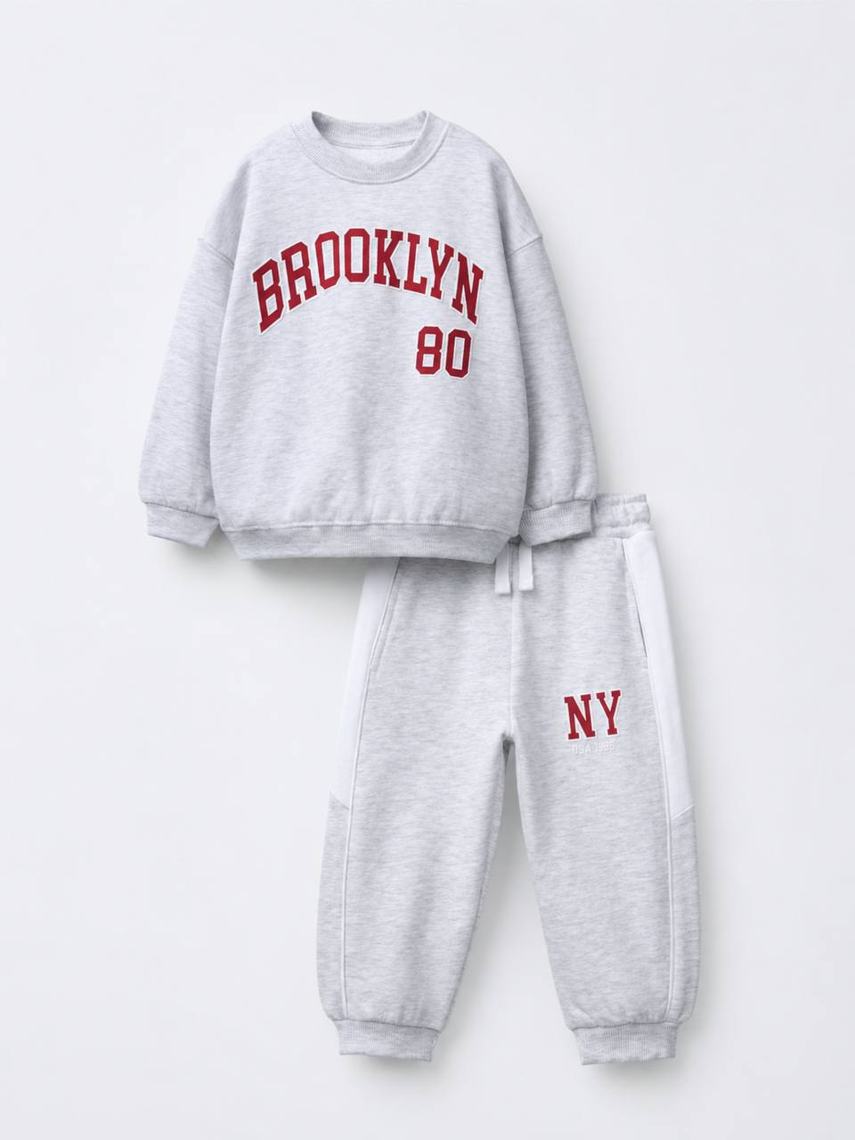 BROOKLYN Fleeced Pants & Sweater Set - 2-7Y