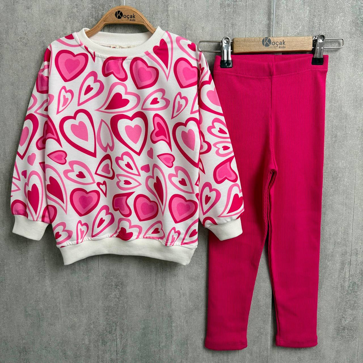 Heartless Legging & Sweater Set - Pink - 3-10Y