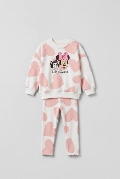 Heartful Minnie Mouse Legging & Sweater Set - 2-8Y
