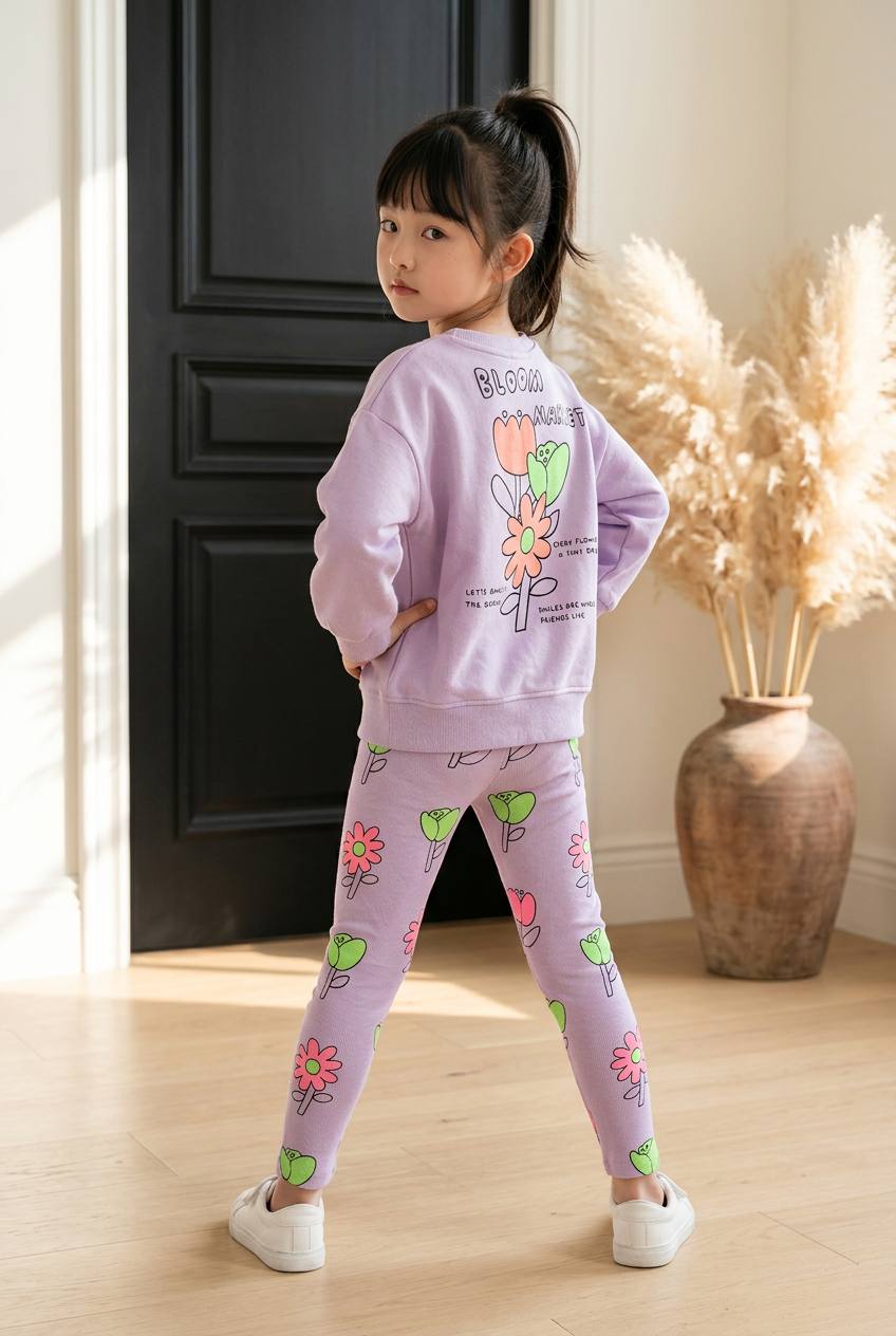 BLOOM Purple Legging & Sweater Set - 2-8Y