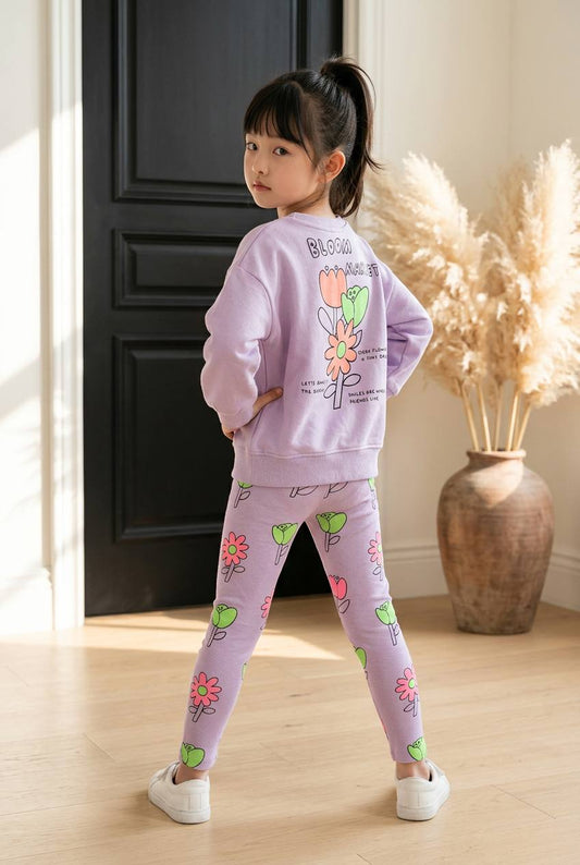 BLOOM Purple Legging & Sweater Set - 2-8Y
