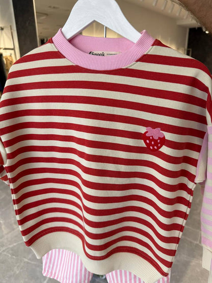Strawberry Striped Sweater - 2-7Y