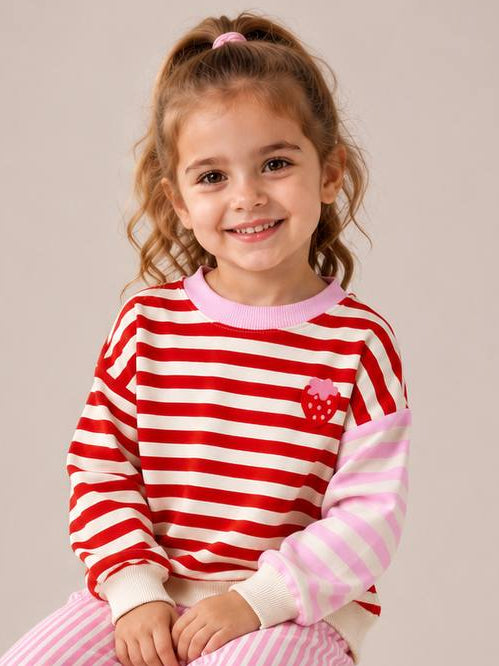 Strawberry Striped Sweater - 2-7Y