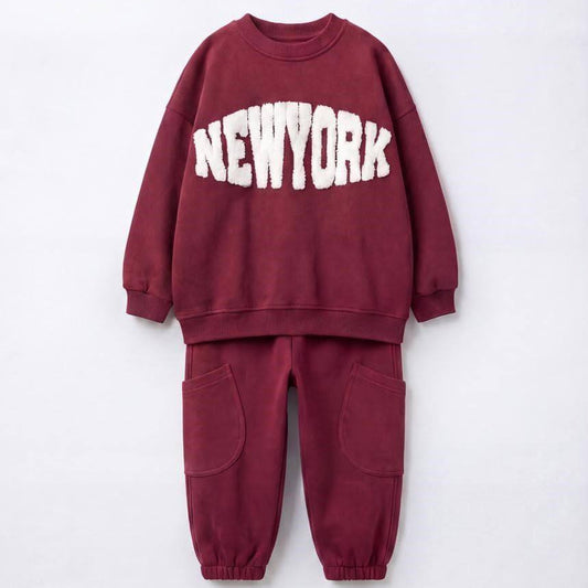 New York Burgundy Set - 2-8Y