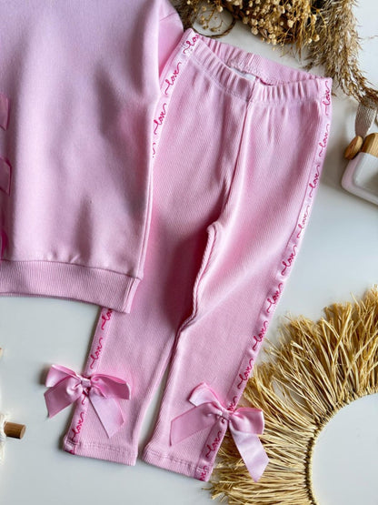 LOVE & Ribbons Legging & Sweater Set - NAVY/PINK - 2-8Y