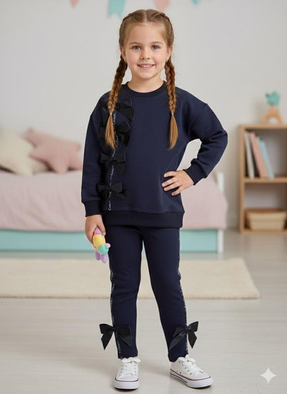 LOVE & Ribbons Legging & Sweater Set - NAVY/PINK - 2-8Y