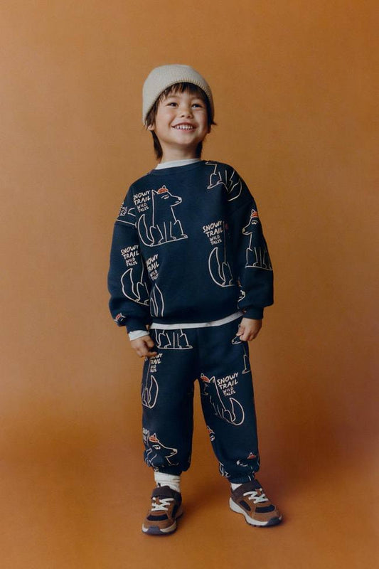 Snow Trail Sweater & Pants Set - 2-8Y