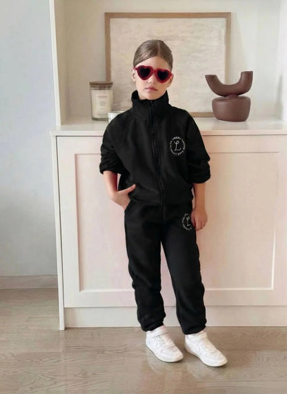 Fleeced Straight Collar Back Set - 2-7Y