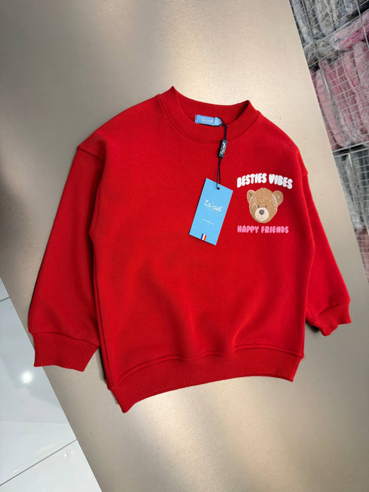 Besties Vibes Red Sweater - 2-7Y