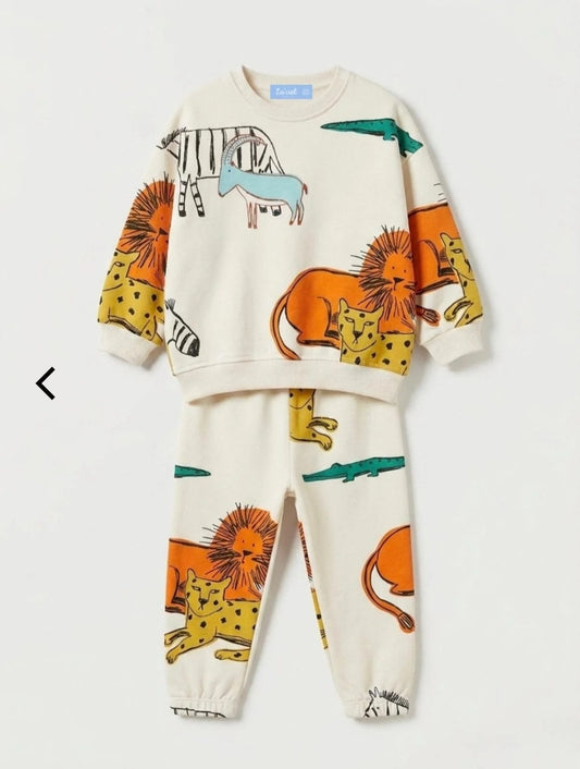 Wild Animals Pants & Sweater Set - 2-7Y
