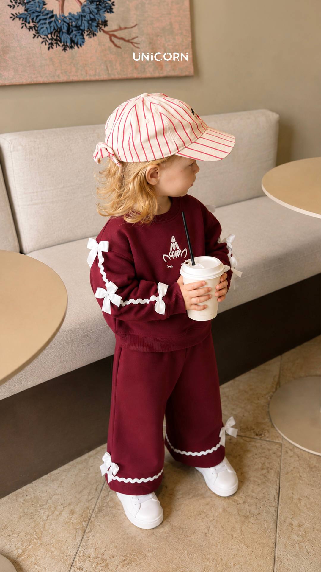 Burgundy Ribbons Set - 2-8Y